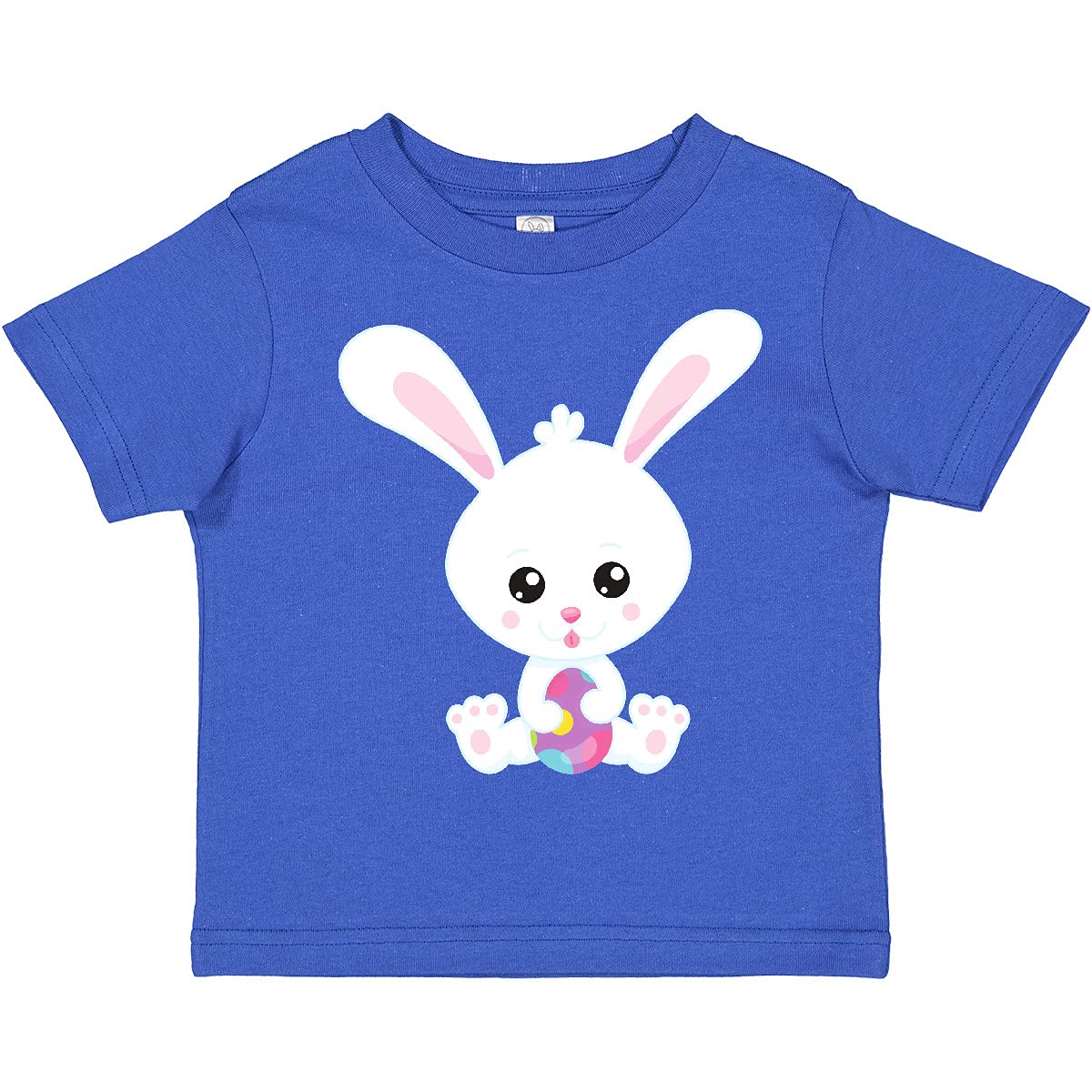 Inktastic Easter Bunny Toddler T-Shirt - Cute White Rabbit with Easter Eggs Design - Perfect for Easter Outfits, Spring Photos & Holiday Celebrations