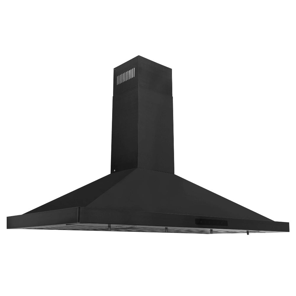 ZLINE 48 Inch Professional Kitchen Package - Black Stainless Steel Dual Fuel Range with Convertible Range Hood (2KP RABRH48) | Perfect for Home Chefs & Modern Kitchens