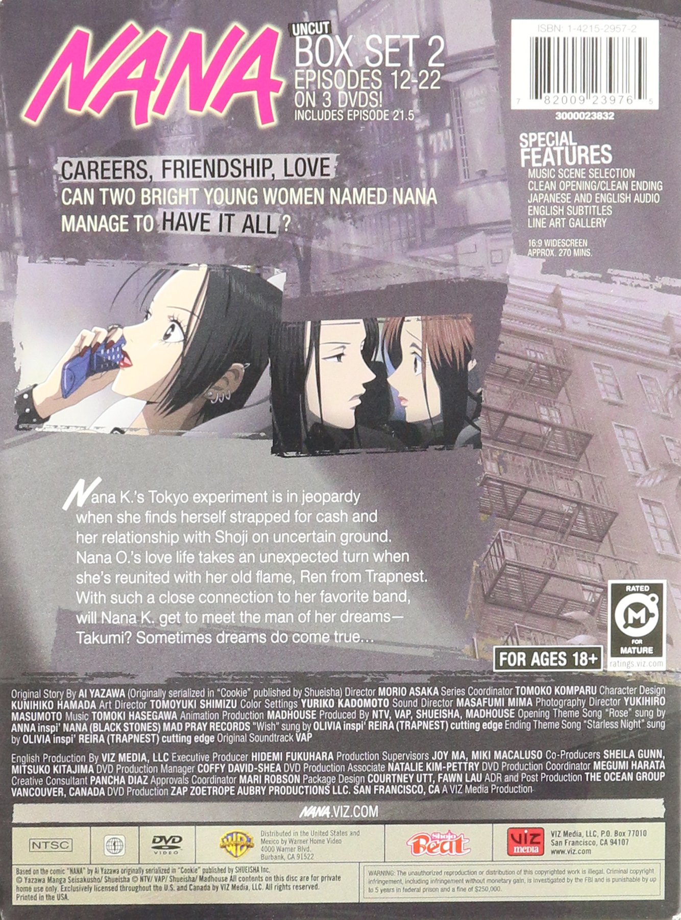 Nana Box Set 2 [DVD] - Anime Series Complete Collection | Perfect for Anime Fans & Collectors | Great Gift for Birthday & Holidays