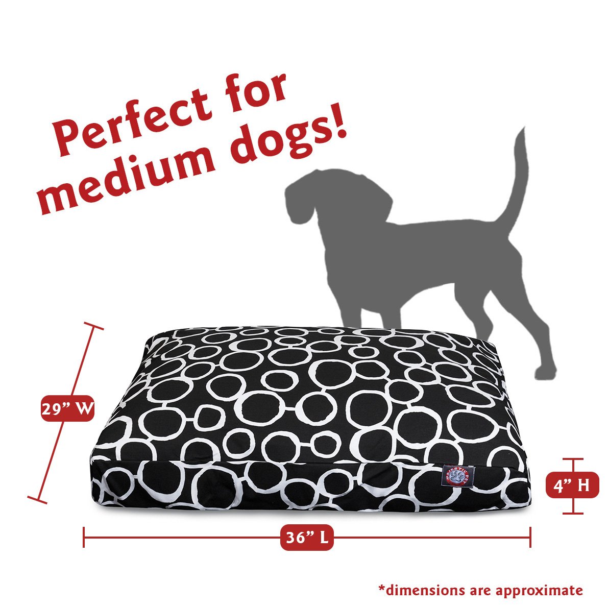 Majestic Pet Fusion Yellow Medium Rectangle Dog Bed for Small to Medium Dogs - Soft & Comfortable Pet Bed for Indoor Use, Crate, or Travel