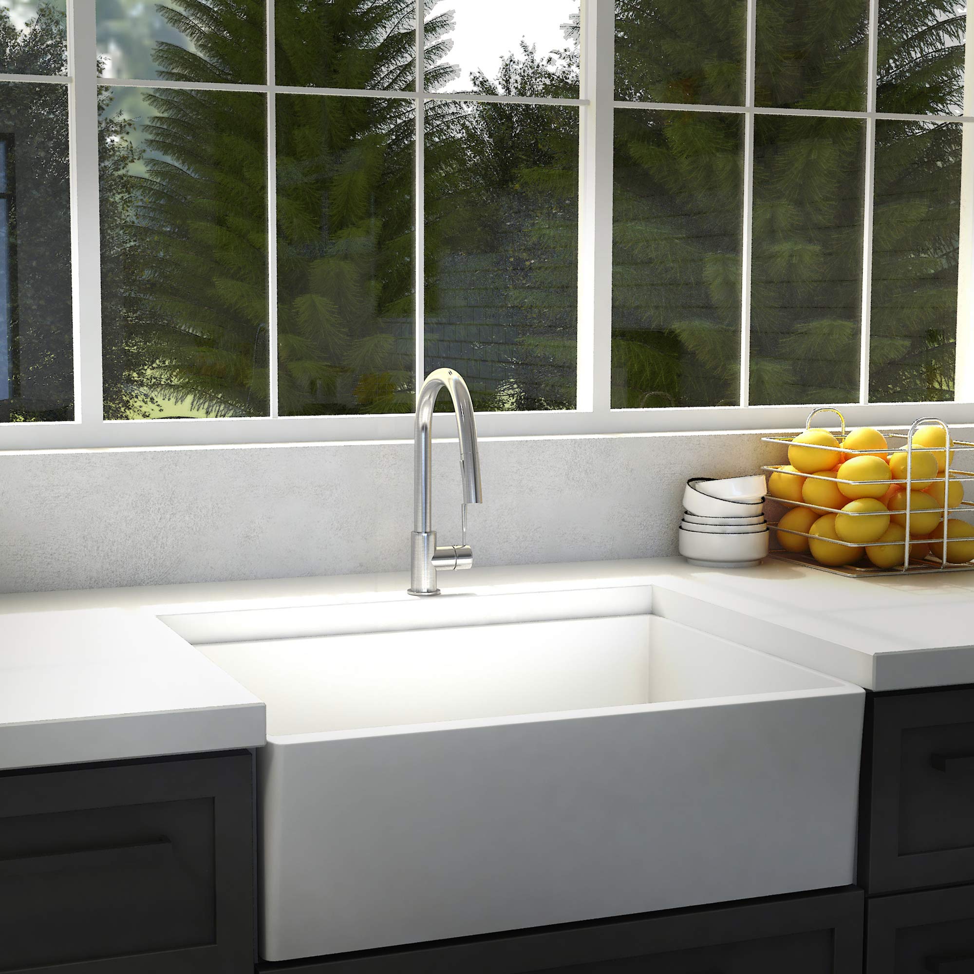 ZLINE Gemini Chrome Kitchen Faucet - High Arc Pull Down Sprayer with Dual Function Handle, Perfect for Modern Farmhouse & Commercial Style Kitchens (GEM-KF-CH)