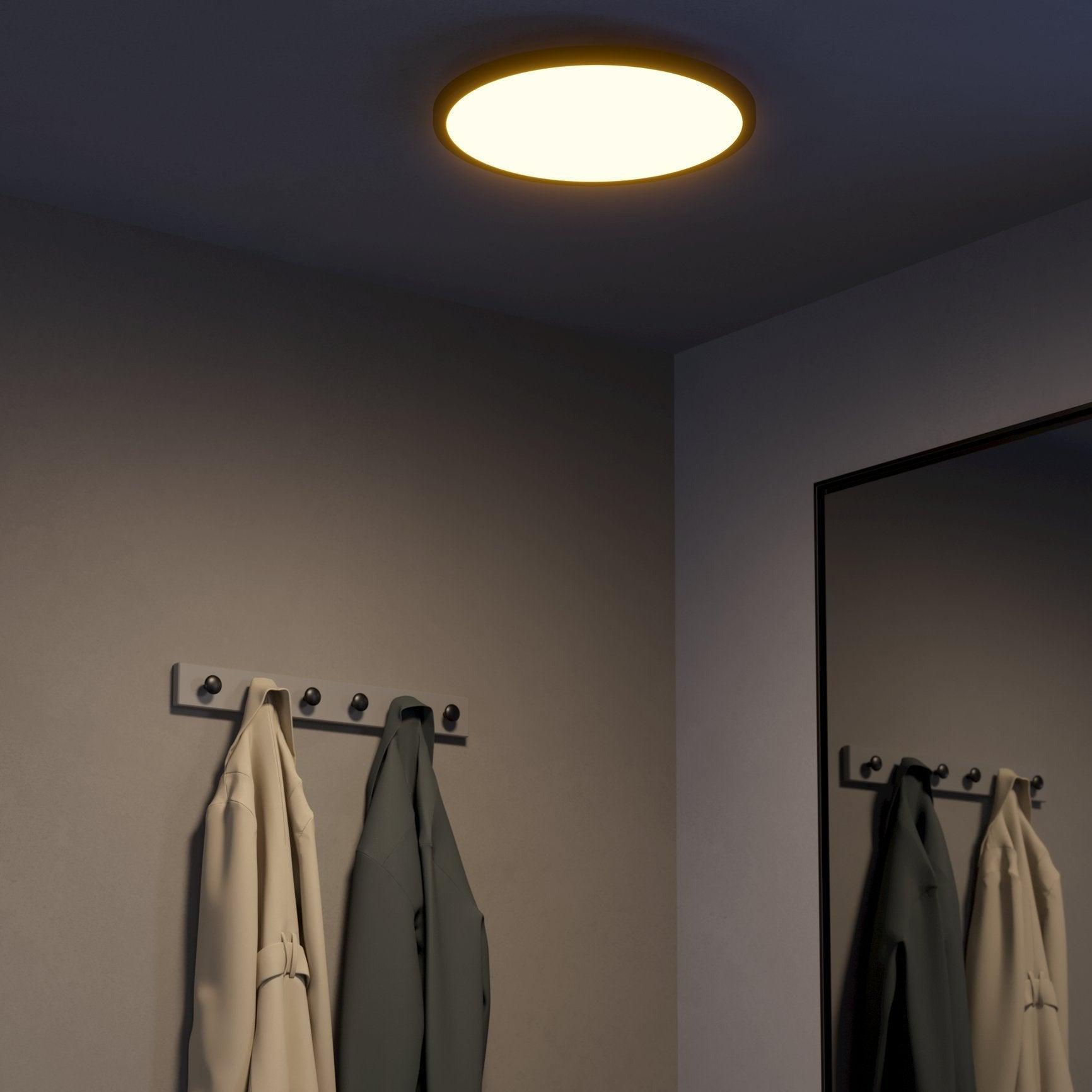 Eglo Connect Sarsina Z Smart Black Round LED Flush Mount Ceiling Light 45cm - Modern Lighting for Bedroom, Living Room & Kitchen - Dimmable WiFi-Enabled Smart Home Lighting