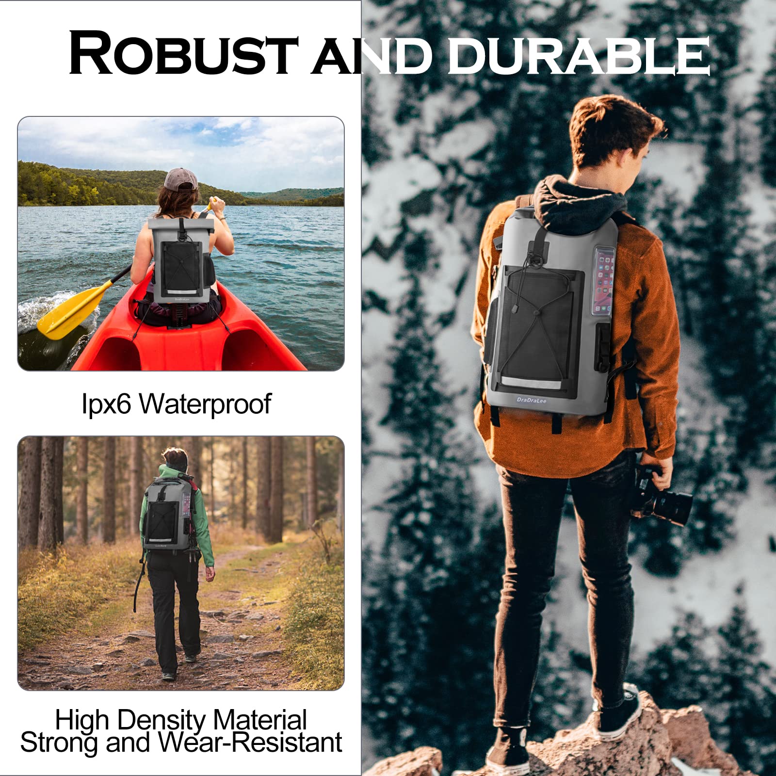 Waterproof 30L Kayak Dry Bag Backpack - Lightweight Water-Resistant Hiking, Camping & Outdoor Gear for Kayaking, Fishing & Water Sports