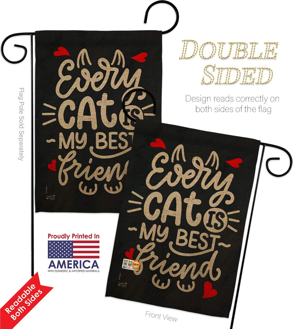 Cat Garden Flag Set with Stand - Double-Sided Pet Yard Decor for Home & Farm