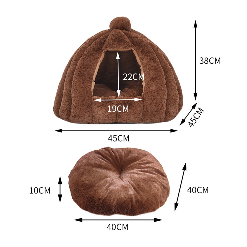 Cozy Cat Cave Bed - Soft Round Igloo Nest for Indoor Cats, Warm & Comfortable Pet Bed for Sleeping & Relaxing - Perfect for Kittens & Small Cats in Winter