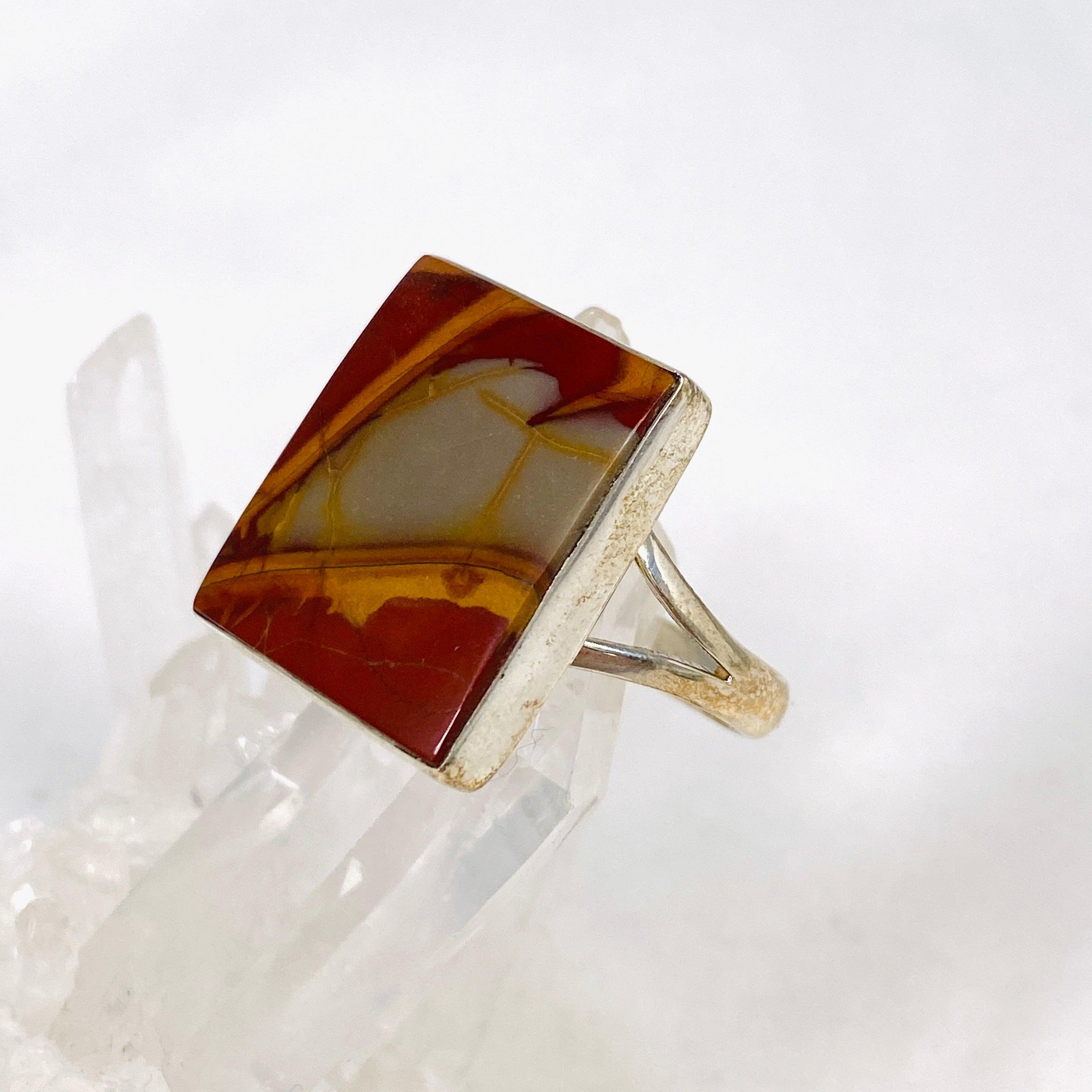 Natural Pilbara Noreena Jasper Rectangular Ring - Size 11 - KRGJ2225 - Handmade Gemstone Jewelry for Women - Perfect for Boho Style, Gift Giving & Spiritual Healing