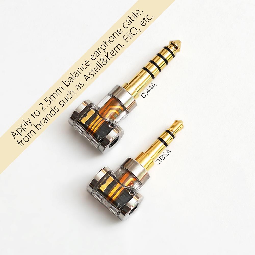 DD ddHiFi DJ44A 2.5mm Female to 4.4mm Male Balanced Audio Adapter - Perfect for HiFi Headphones, DACs, and Portable Music Players