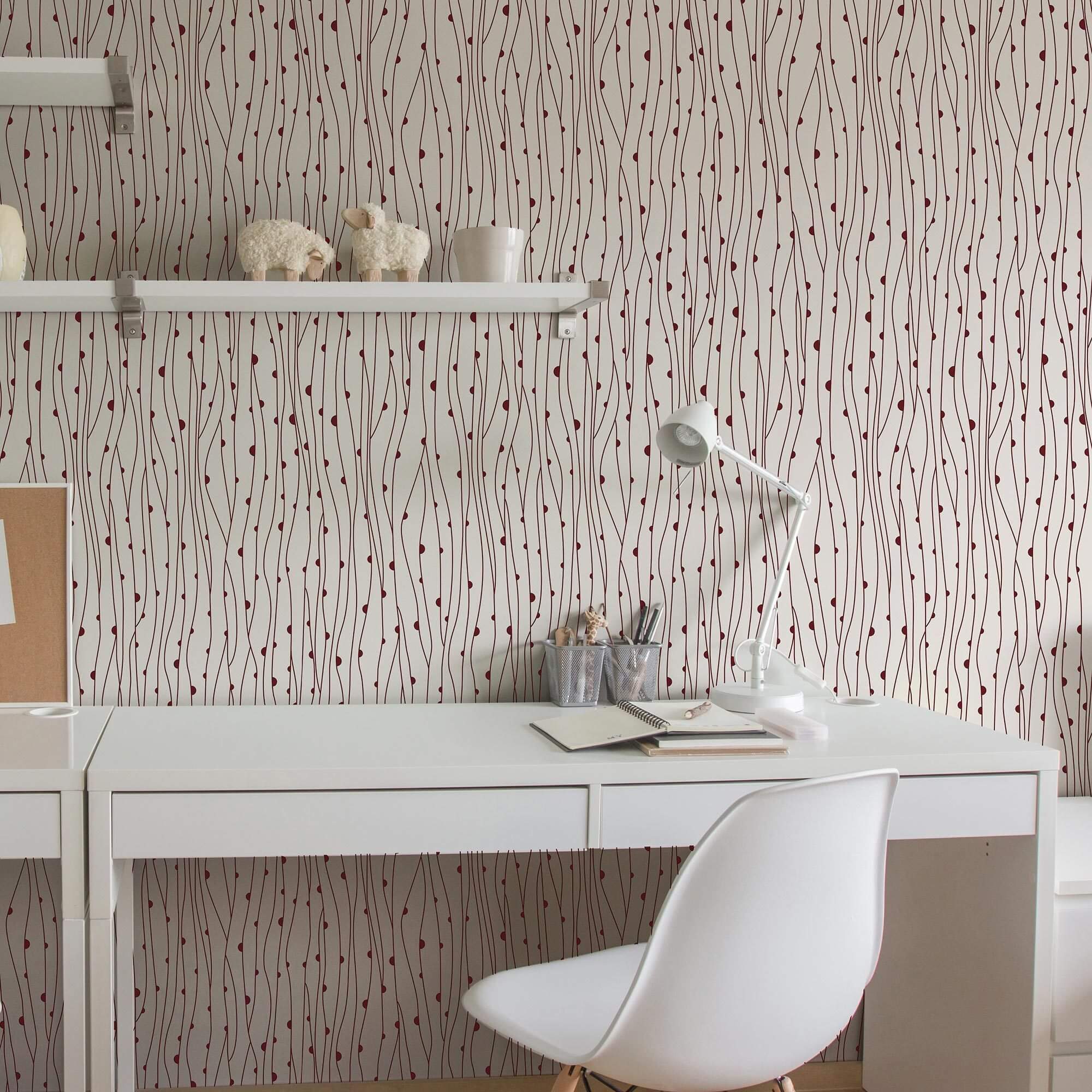 Beige and Black Striped Peel & Stick Removable Wallpaper - Self-Adhesive Decorative Wall Covering for Bedroom, Living Room, Nursery & Home Office