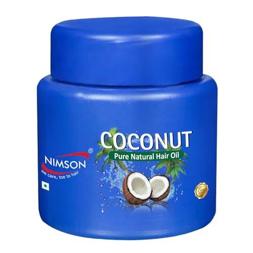 Nimson 100% Pure Natural Coconut Hair Oil - Promotes Strong, Thick & Shiny Hair Growth - 100ml (Pack of 5) - Perfect for Daily Hair Care, Scalp Massage & Frizz Control