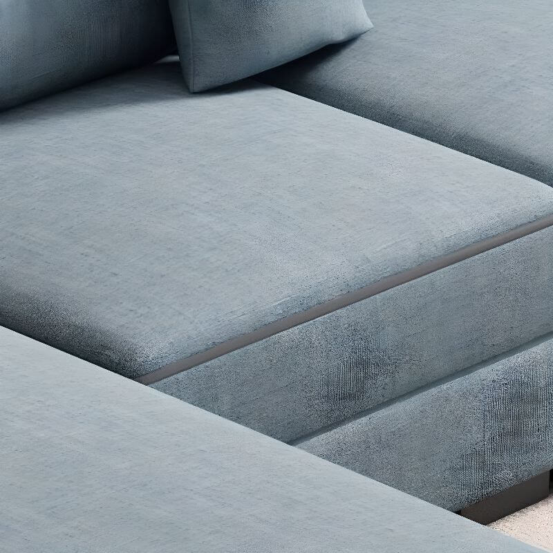 L-Shaped Sectional Sofa with Right-Hand Facing Chaise Lounge - Comfortable Standard Foam Cushions & Hidden Support - Perfect for Living Room, Family Room or Home Theater