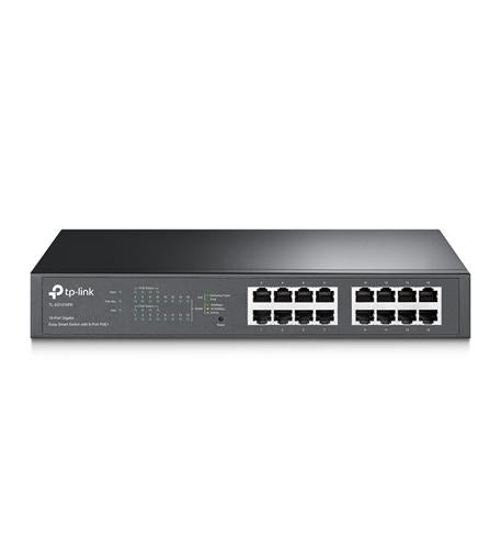 16 Port Gigabit Easy Smart Managed Switch with 8 PoE+ Ports | Network Switch for Home Office & Small Business | Ideal for VoIP, IP Cameras & IoT Devices