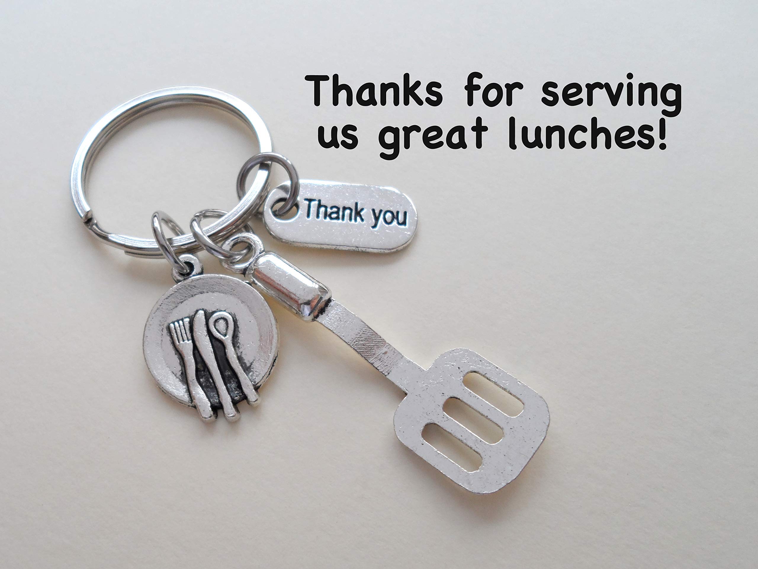 Stainless Steel School Lunch Server Spatula with Silicone Handle - Teacher Appreciation Gift, Cafeteria Worker Thank You Keychain - Perfect for School Cafeterias, Teacher Gifts & Staff Recognition