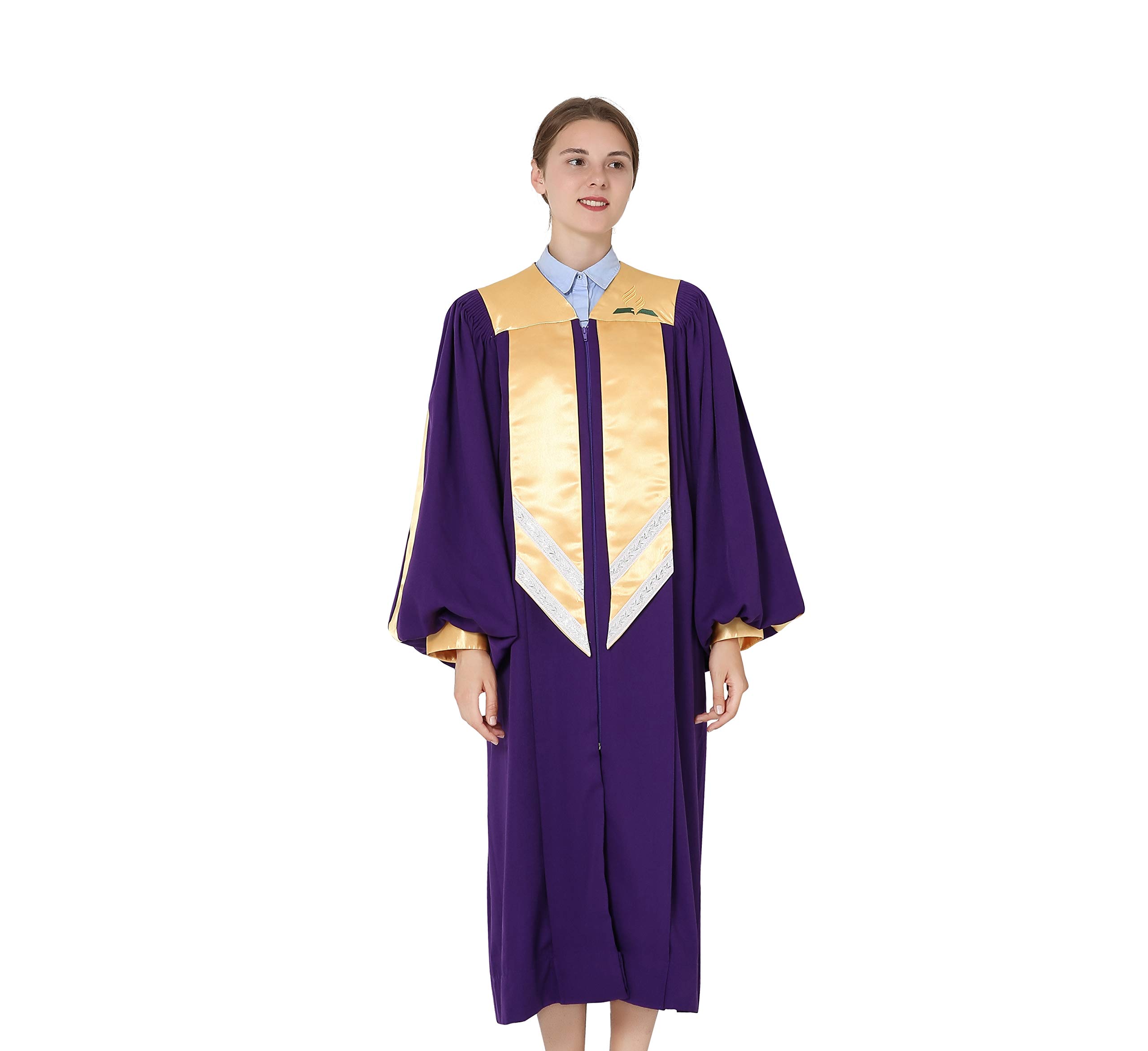 IvyRobes Unisex Custom Crescendo Choir Robe with Fluted Cuff Sleeves - Perfect for Church Choir Performances, Graduation Ceremonies & Formal Events