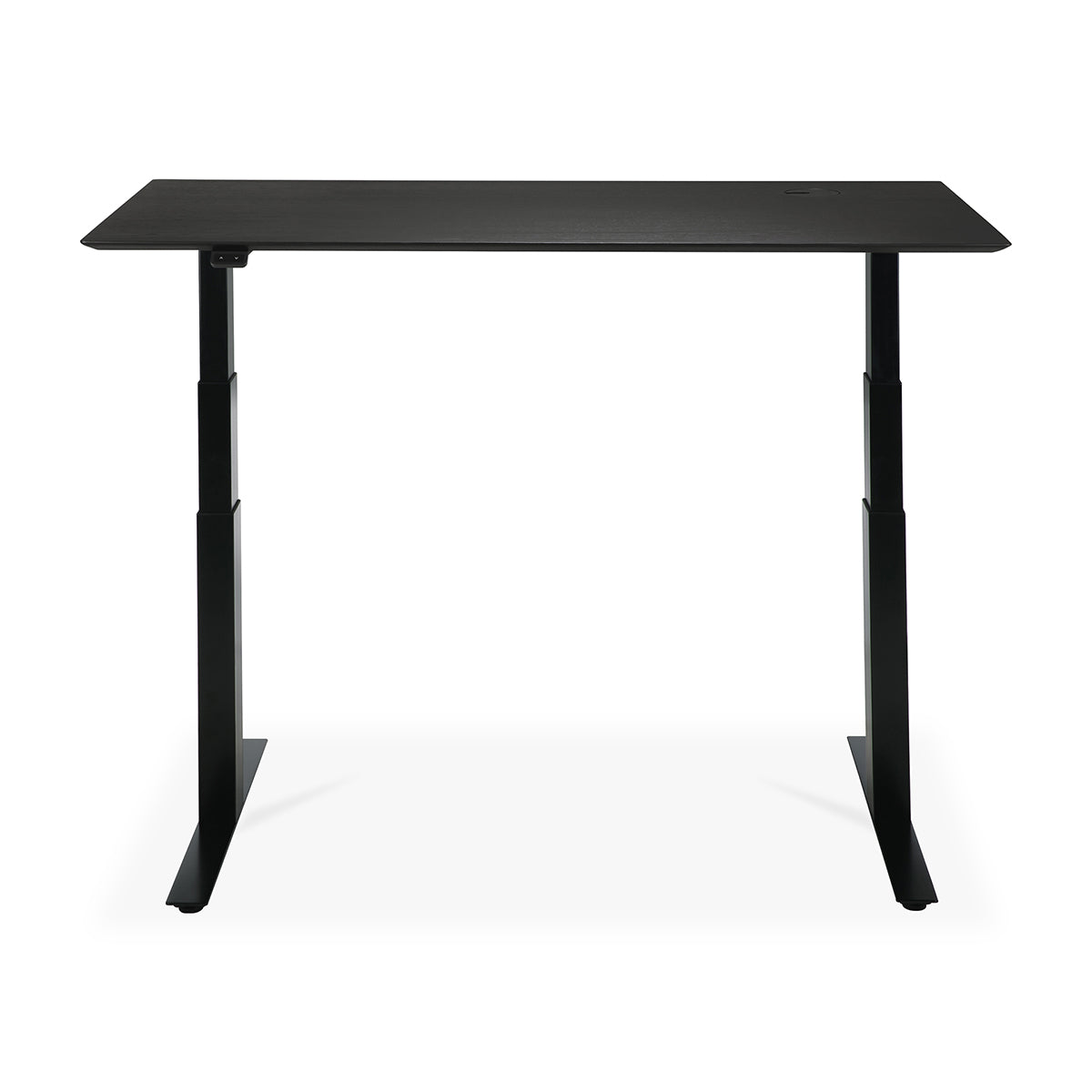 Adjustable Rectangle Office Desk with Cable Management - 140cm Oak Black & Black - Perfect for Home Office, Study, and Workspace Organization