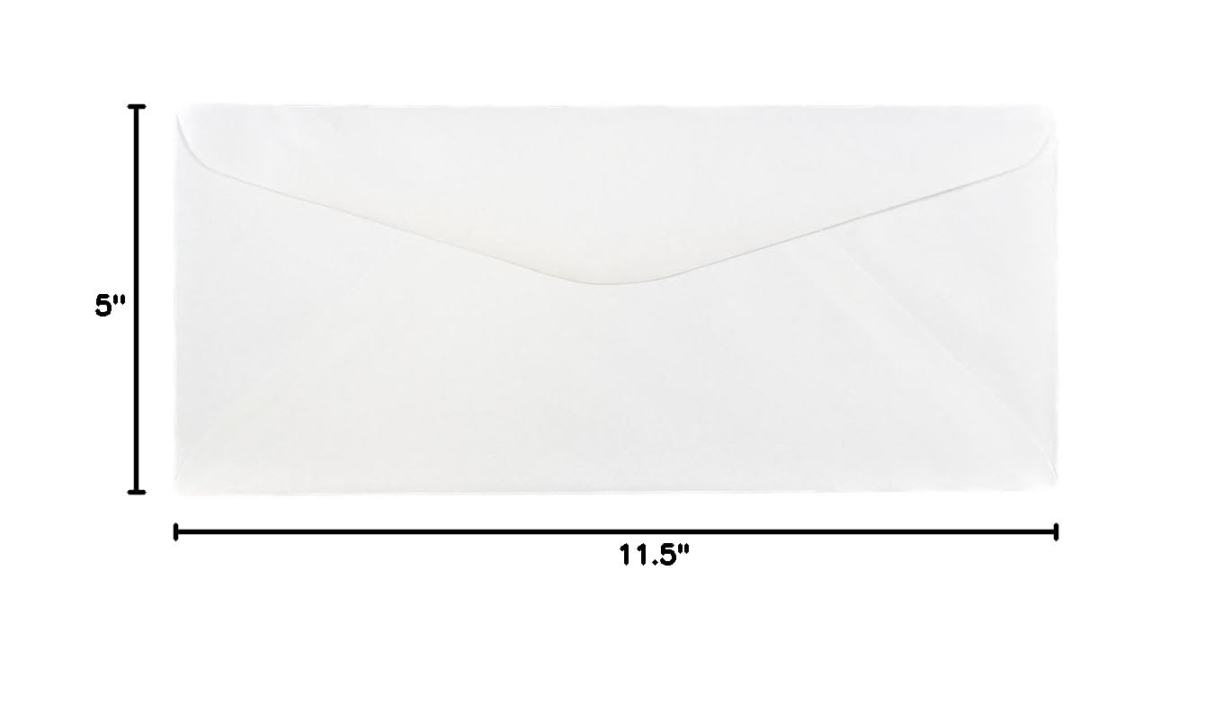 JAM PAPER #14 Commercial Business Envelopes 5 x 11.5 Inches - White Bulk Pack of 1000 - Perfect for Office Mailings, Invoices & Business Correspondence