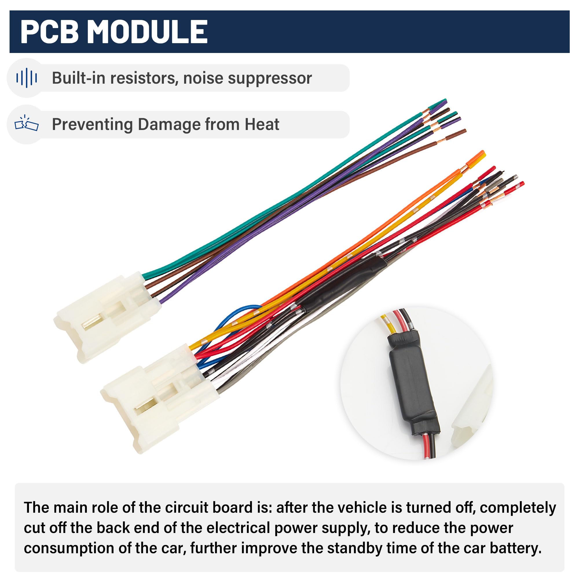 RED WOLF Car Radio Wiring Harness with Built-in Resistors - Battery Protection for 2006-2018 Toyota Tundra & 1998-2019 4Runner (Non-JBL) - Easy Aftermarket Stereo Installation | Perfect for DIY Car Audio Upgrades & Head Unit Replacement