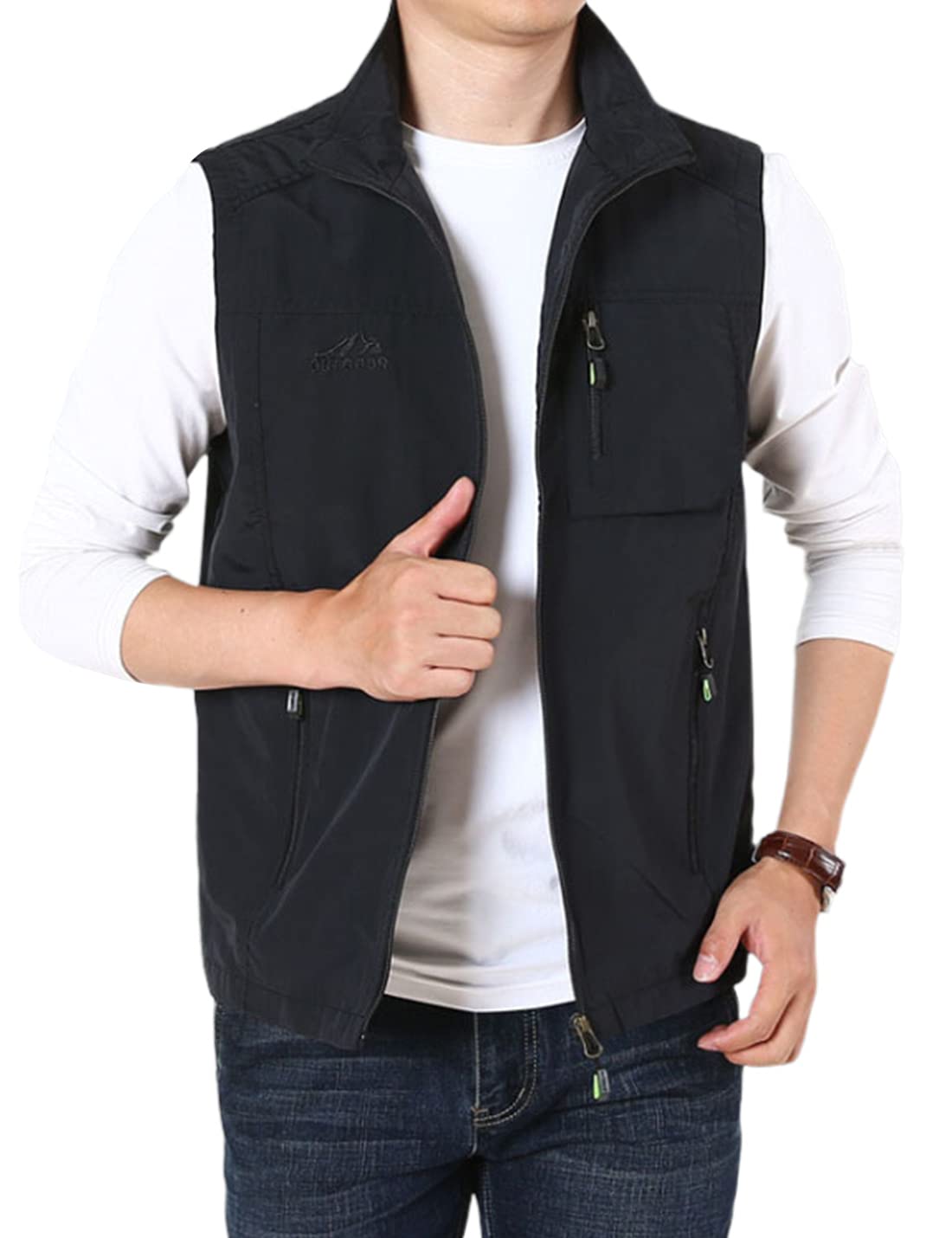 Gihuo Men's Fishing Vest - Multi-Pocket Utility Vest for Safari, Travel, Golf & Work - Durable Outdoor Gear for Hunting, Hiking & Camping