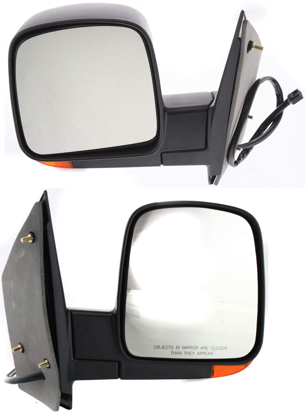 Power Heated Side Mirrors with Turn Signal for Chevrolet Express 1500/2500/3500 & GMC Savana 1500/2500/3500 (2003-2007) - Driver & Passenger Textured Glass - Defrost & Safety for Winter Driving & Night Visibility