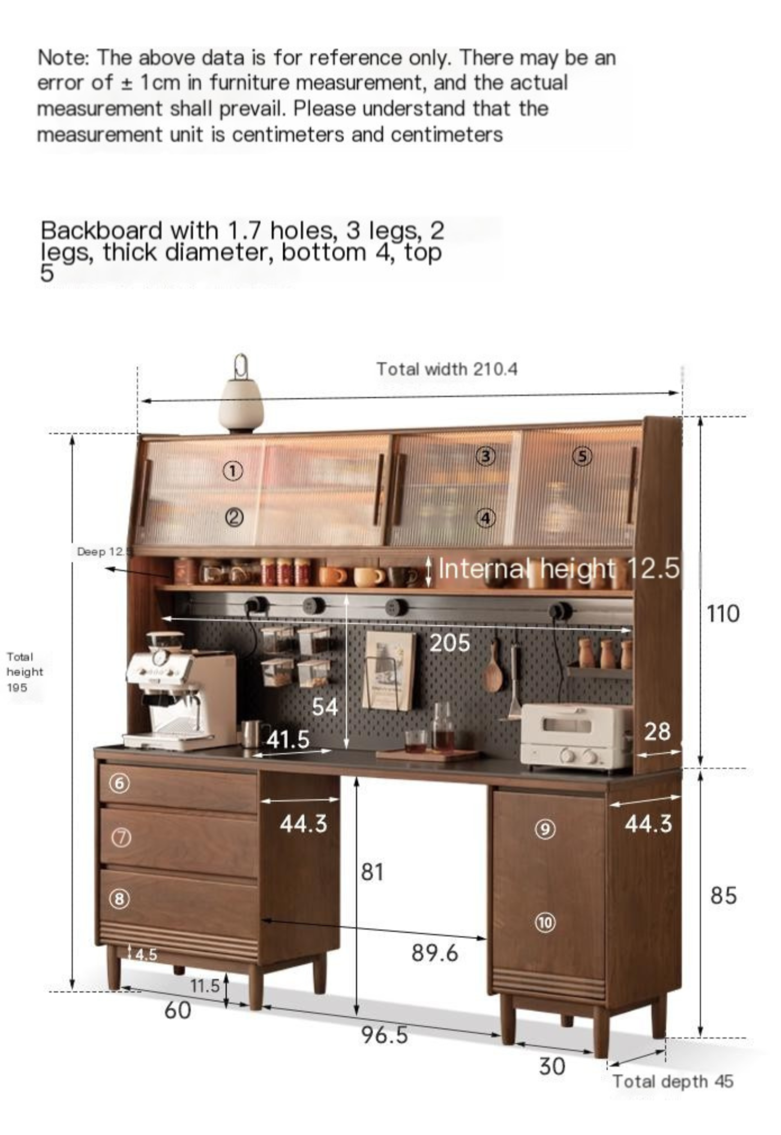 Premium Black Walnut & Oak Solid Wood Storage Cabinet - Luxury Style Rock Plate Design for Living Room, Bedroom & Office Organization