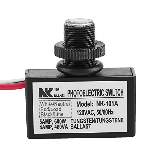 Outdoor Hard-Wired Post Eye Light Control with Photocell Sensor - 120V AC Dusk to Dawn Automatic On/Off Photoelectric Switch for Lighting Fixtures - Perfect for Garden, Pathway, and Security Lighting