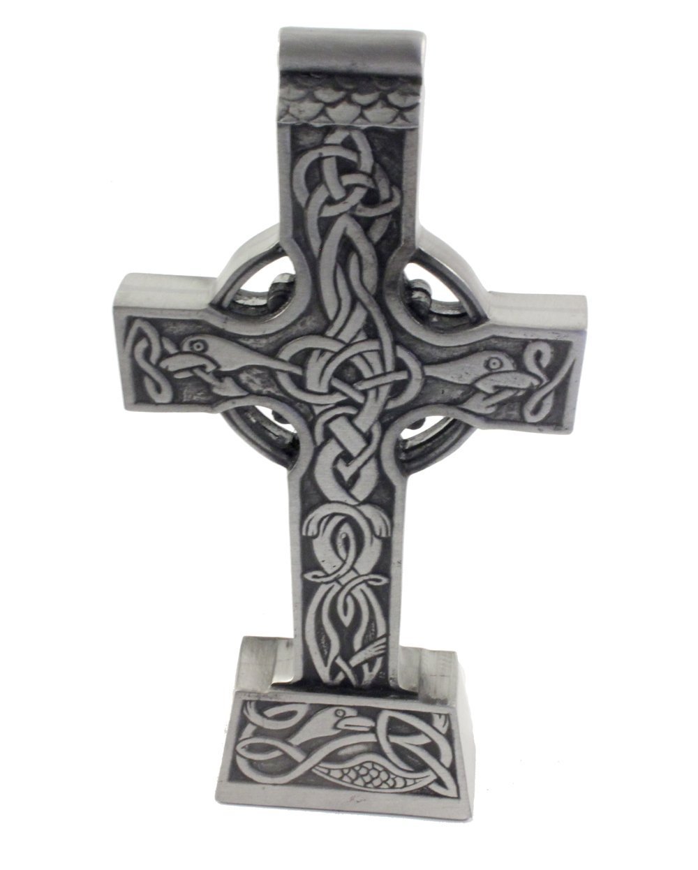 Handcrafted Celtic Cross Standing Decor - Premium Pewter Home & Office Accent - Made in Ireland - Perfect for Wall Display, Bookshelf Decor, and Gift Giving