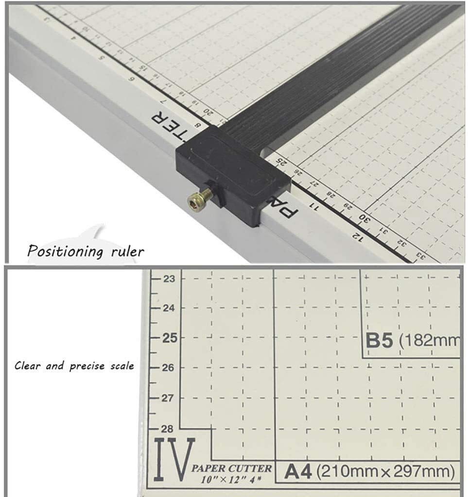 KDLK Professional A4 Paper Cutter Trimmer with Automatic Safety Guard - Heavy Duty Guillotine Paper Cutter with Metal Base (43.5x21.8x8cm) for Office, School, Crafting & Scrapbooking Projects