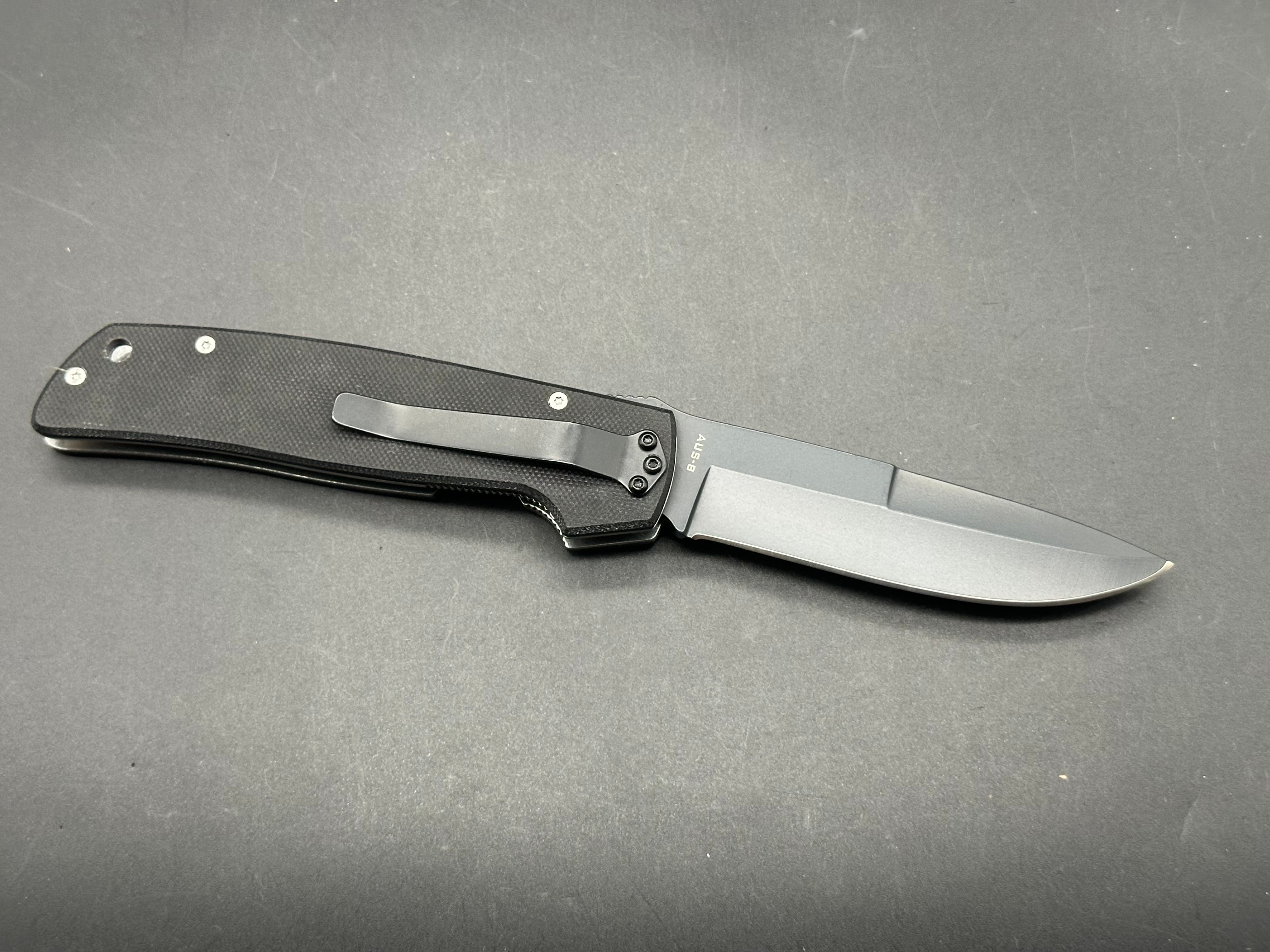 Camillus Cuda Folding Knife - Black G10 Handle with AUS 8 Stainless Steel Blade - EDC, Camping, Hunting & Outdoor Survival Tool