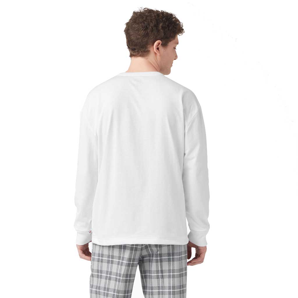 Dickies Long Sleeve Henley Shirt for Men - Comfortable Cotton Workwear & Casual Top (White) - Perfect for Work, Outdoor Activities & Everyday Wear