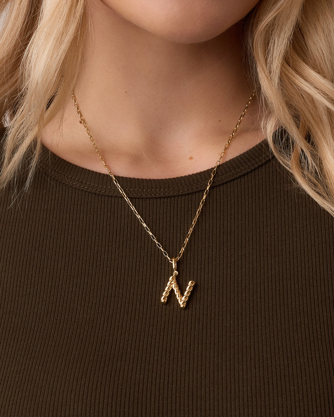 Alphabet Statement Charm Necklace for Women - Crew Letter Pendant Jewelry - Perfect for Layering, Gifts & Everyday Wear
