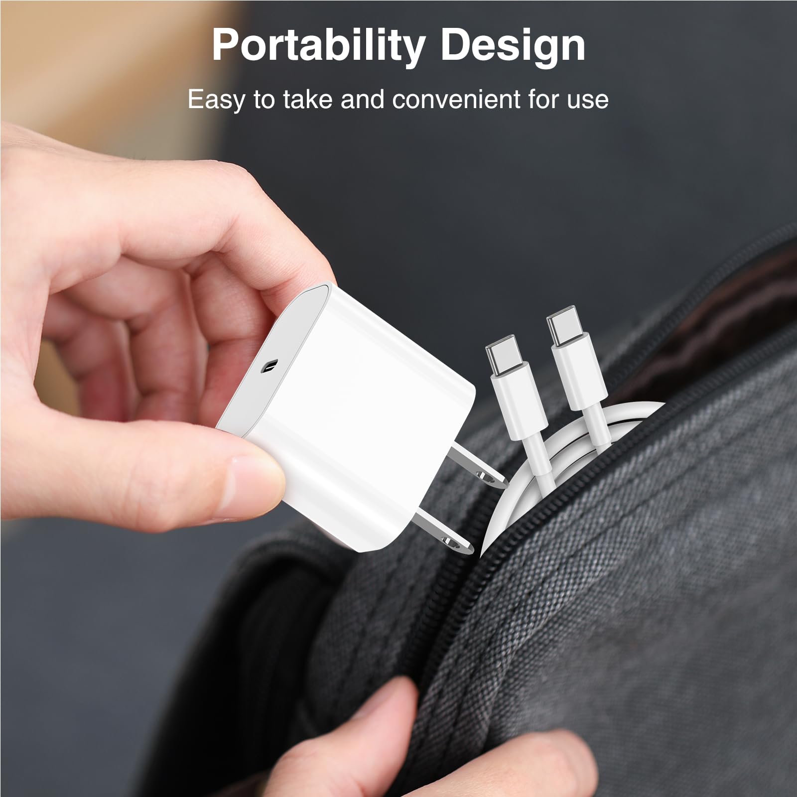 20W PD Fast Charger for iPhone 16/15 Series & iPad Pro - USB C Wall Charger with 6FT Type C Cable | Compatible with iPhone 16 Pro Max/Plus, 15 Pro/Pro Max, iPad Air, AirPods | Fast Charging for Home, Office & Travel