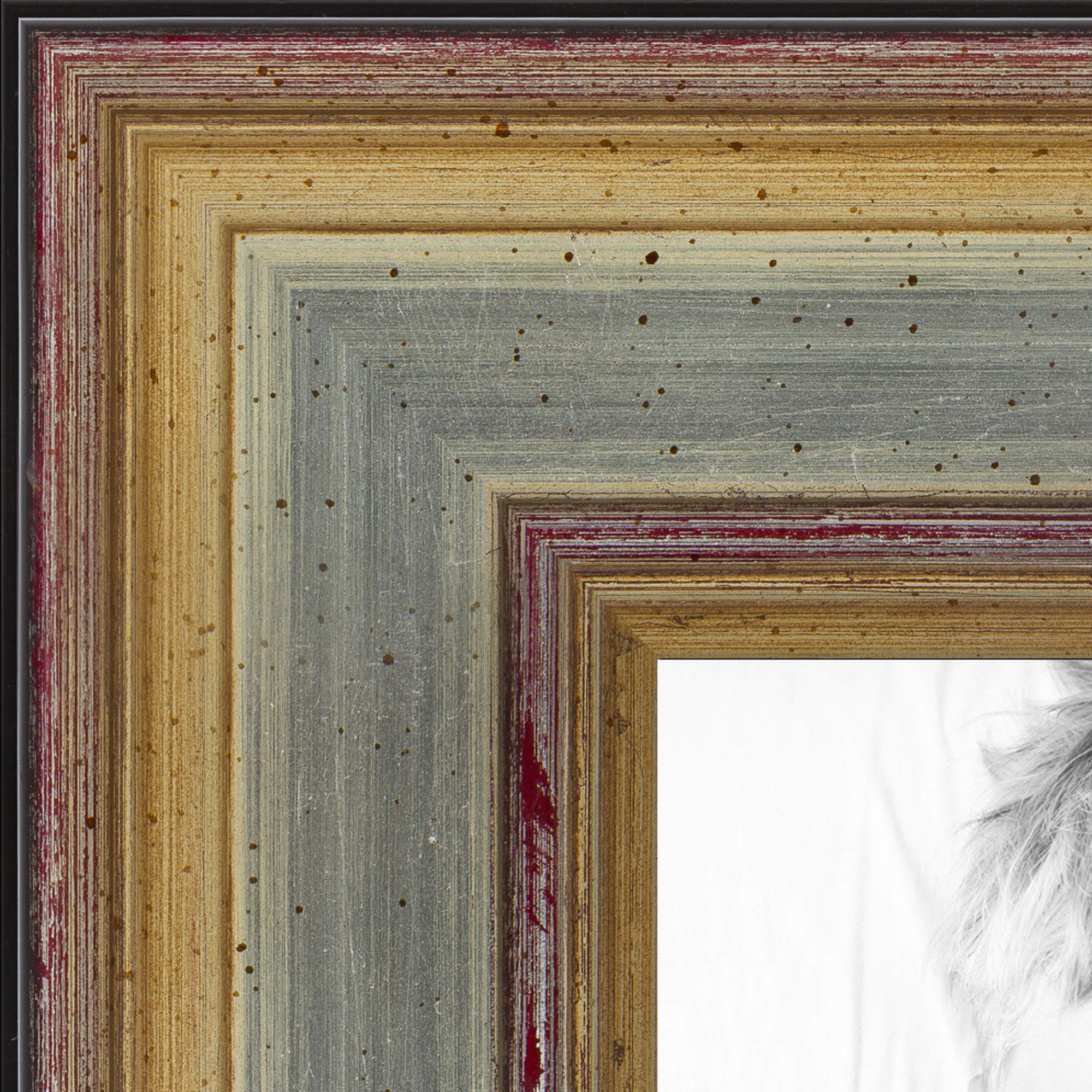 ArtToFrames 18x22 Inch Silver and Gold Wood Picture Frame - Premium Wall Decor for Photos, Artwork, and Certificates - Perfect for Living Room, Bedroom, or Office Display (WOMD1087-18x22)