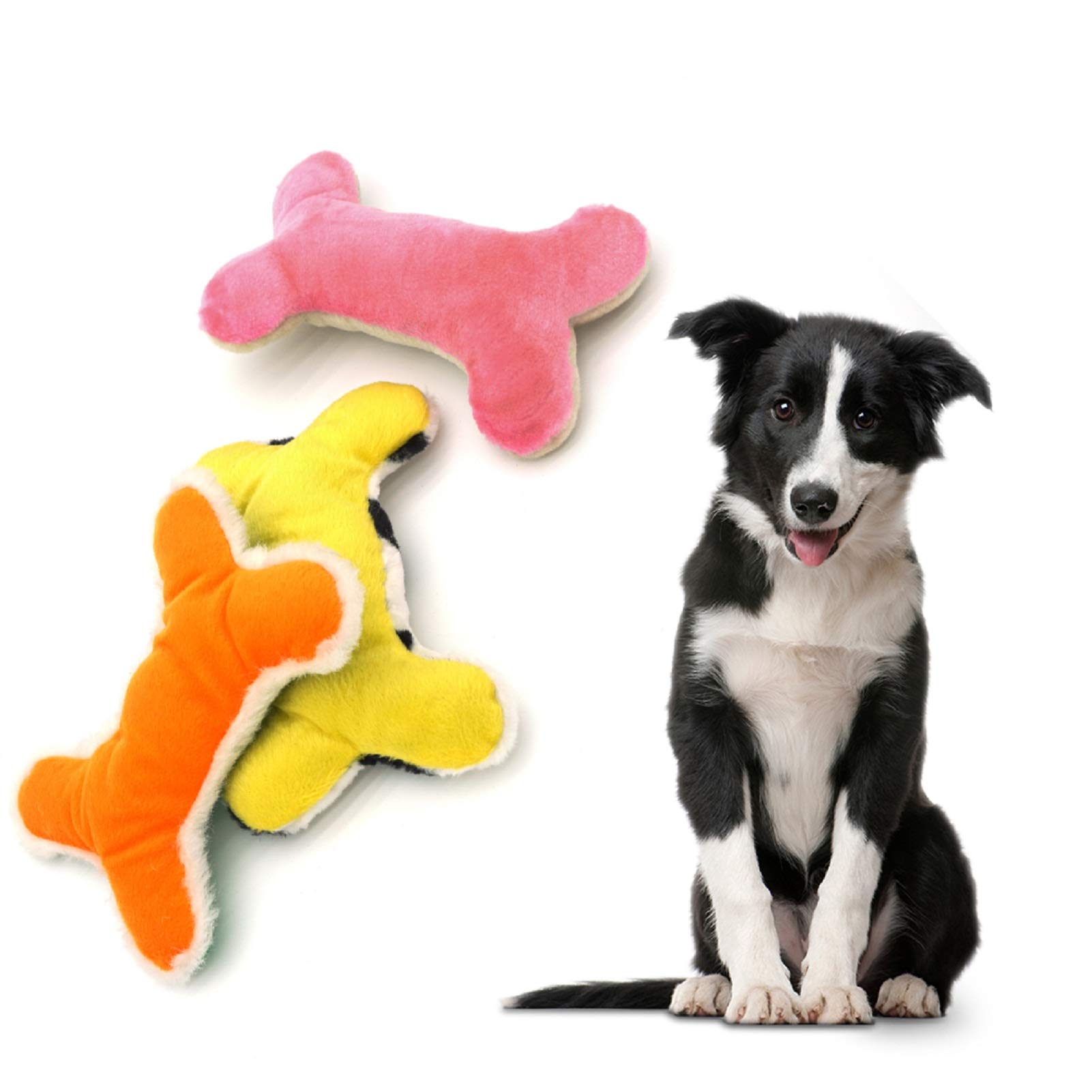 SUNKYPUP Squeaky Plush Dog Toys - 3 Pack Interactive Puppy Chew Toys for Small, Medium & Large Dogs | Durable Teething Pet Toys for Puppies & Adult Dogs | Fun Playtime, Training & Stress Relief for Pets at Home or Outdoors