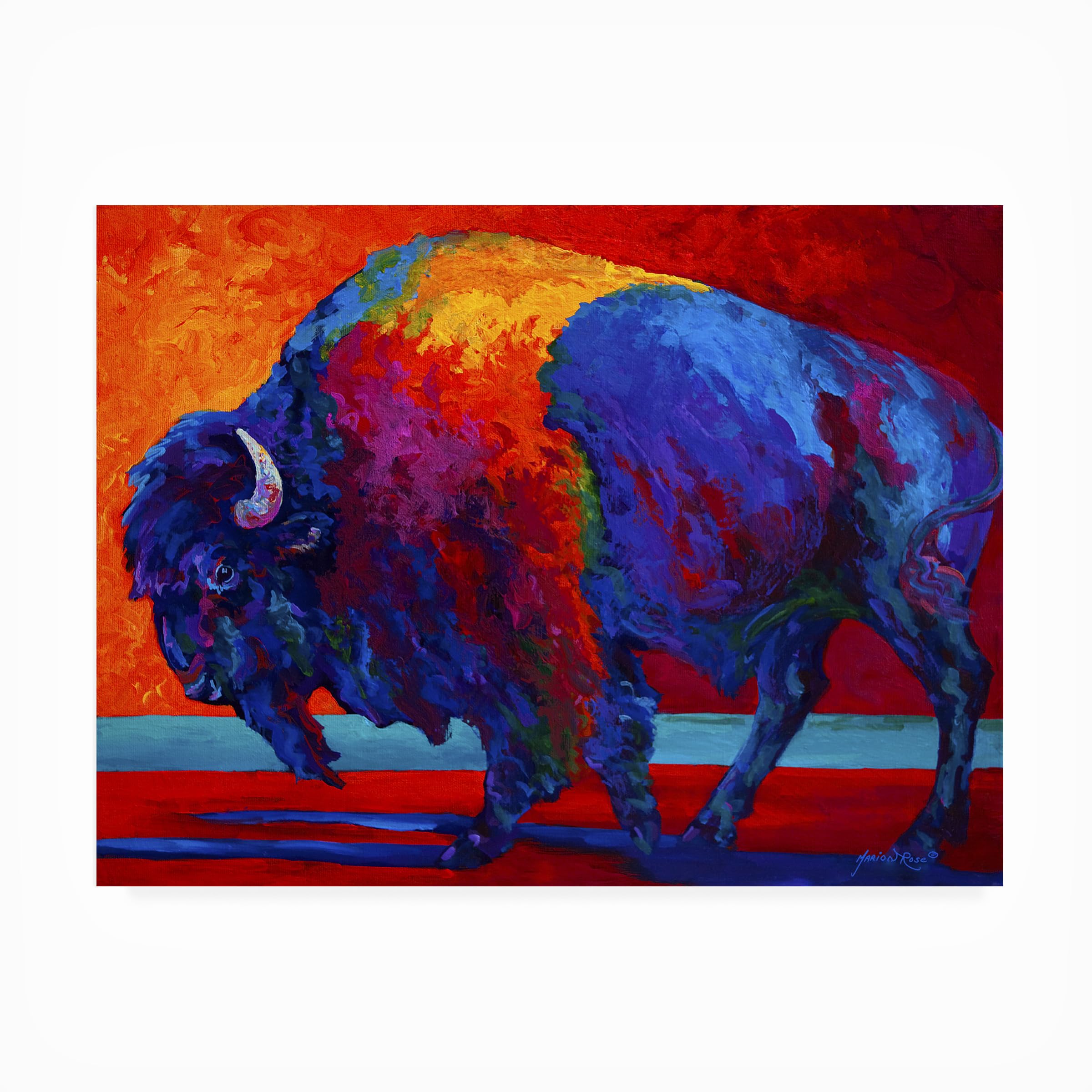 Marion Rose 'Abstract Bison' Weatherproof Outdoor Wall Art Decor - Perfect for Patio, Garden, and Backyard Decoration
