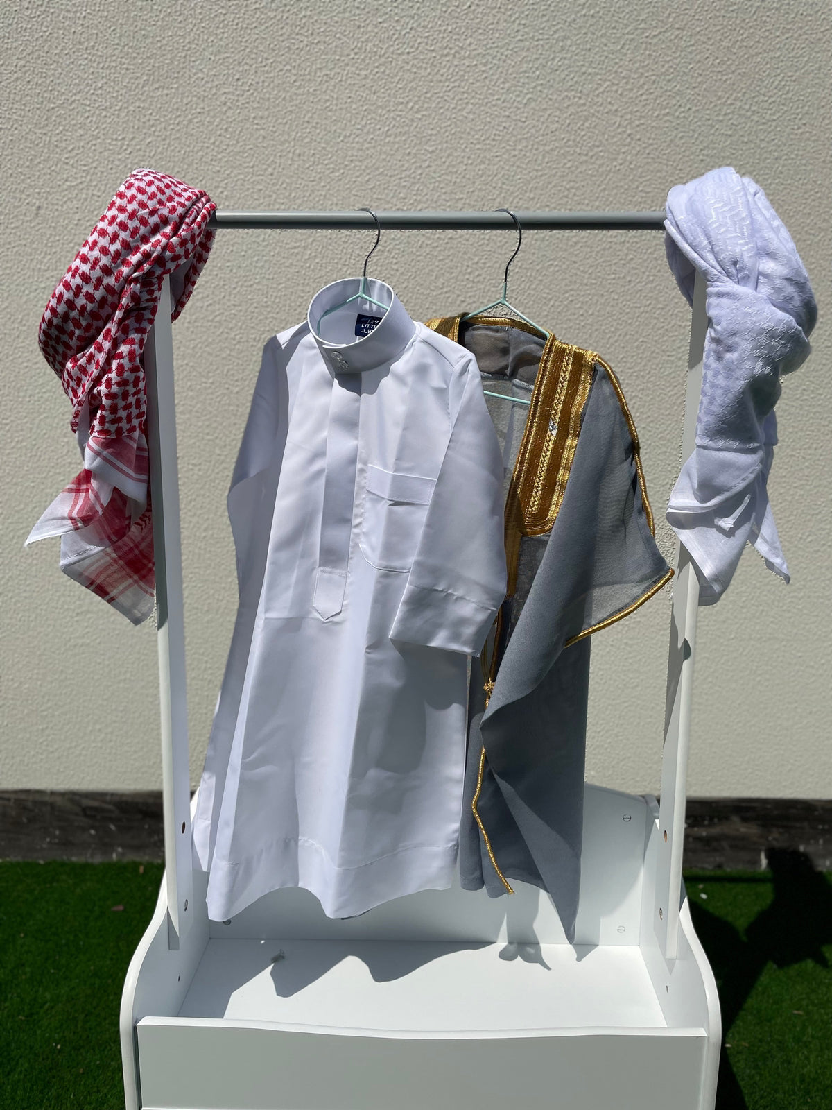Premium Baby Boy Thobe Gift Set - Grey Bisht for 0-12 Months | 4-Piece Islamic Outfit for Newborns & Infants | Perfect for Eid, Aqiqah & Special Occasions