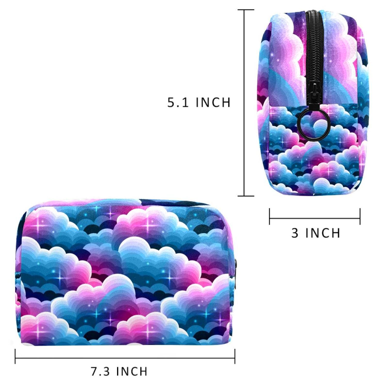 Large Cosmetic Bag for Women - Purple Clouds Travel Makeup Pouch | Perfect for Toiletries & Organizing