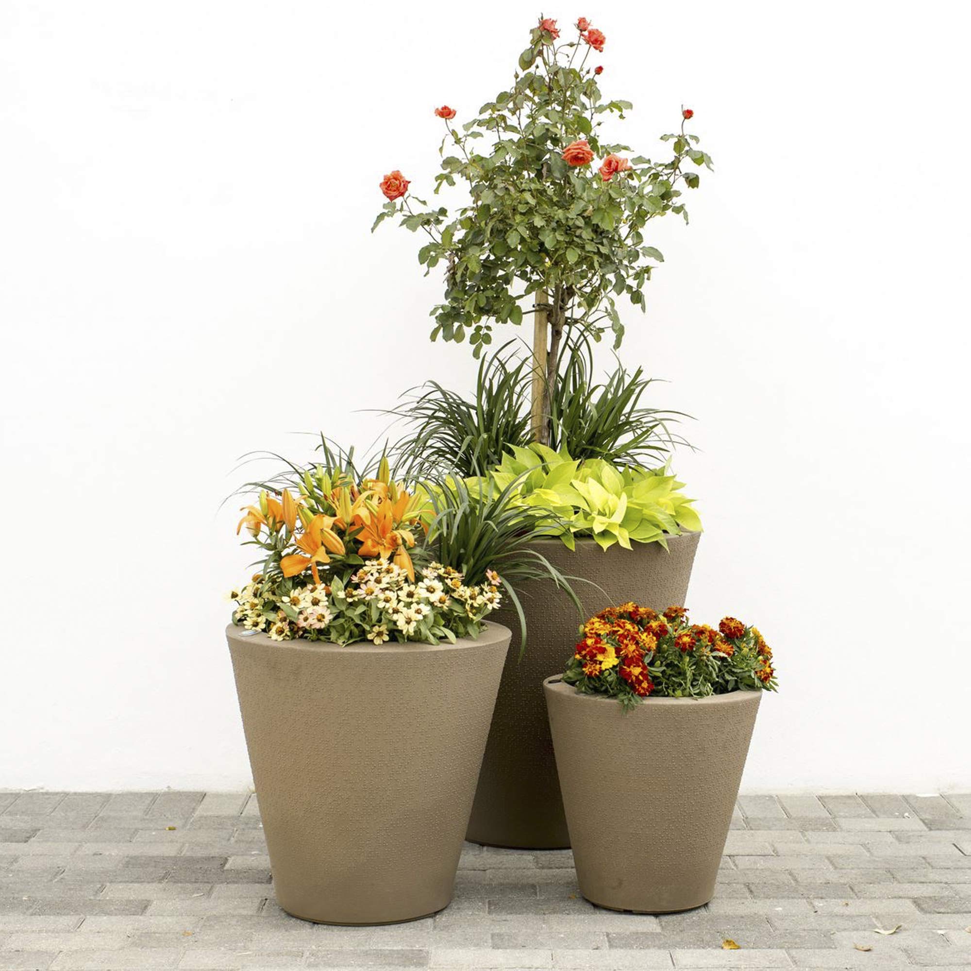 Crescent Garden Dot TruDrop Self-Watering Planter - 26 Inch Indoor/Outdoor Flower Pot in Caviar Black | Perfect for Home Decor, Patio, Balcony & Office Plants