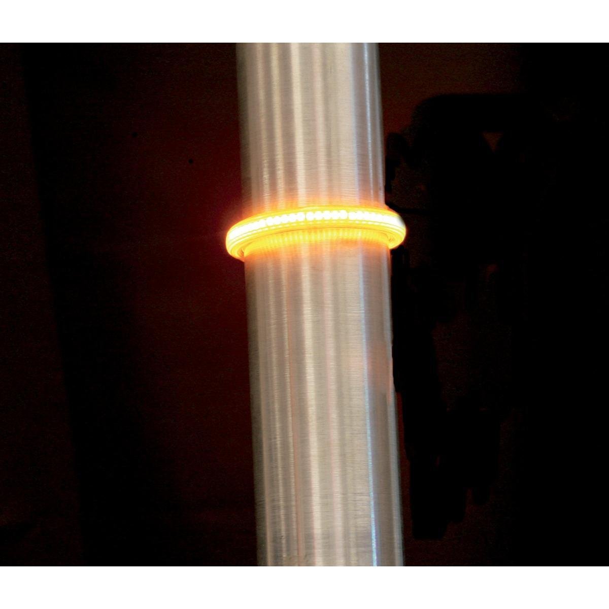 Custom Dynamics TW41AS 360 Degree LED Fork Light - Smoked Housing with Amber LED Truwrapz for 41MM Forks (Black) | Motorcycle Accessories for Harley Davidson, Cruiser & Chopper Bikes