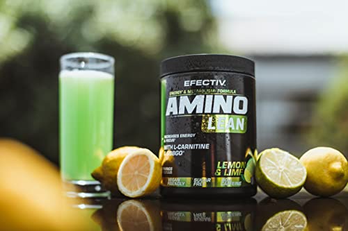 Efectiv Nutrition Amino Lean 240g - Lemon Lime Flavored BCAA Powder for Muscle Recovery & Energy Boost | Pre-Workout & Post-Workout Supplement for Athletes & Fitness Enthusiasts