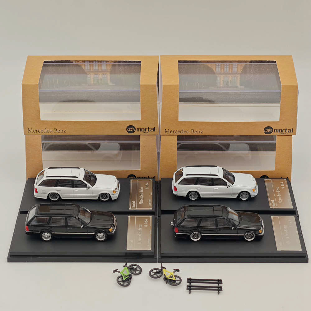1:64 Scale Mercedes Benz S124 Diecast Model Car - White & Black Collectible Toy for Adults & Kids | Perfect for Display, Gifts, and Diecast Collections