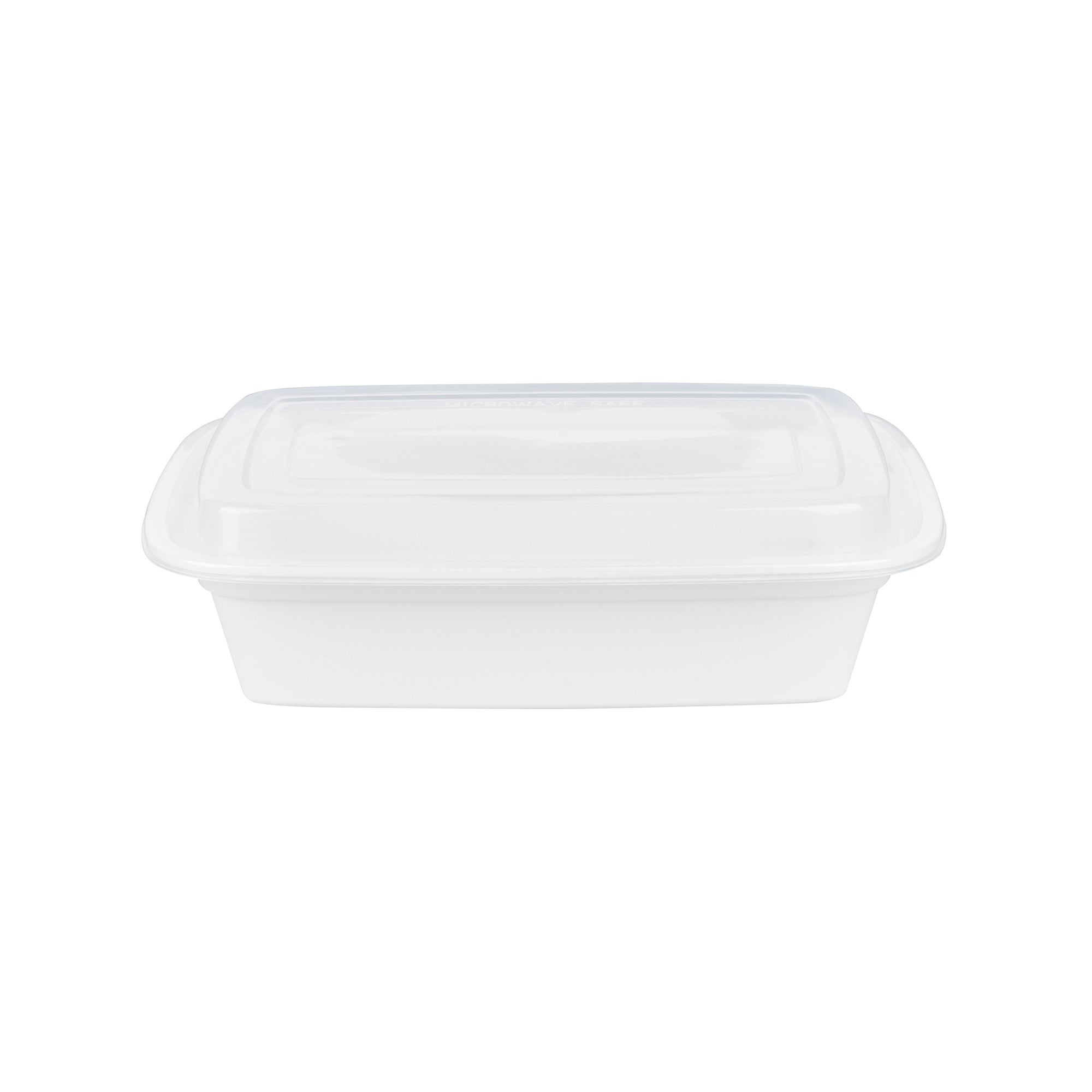 38 oz White Plastic To Go Containers with Clear Lids - 50 Pack, Microwave Safe Rectangle Food Storage Boxes (8.75
