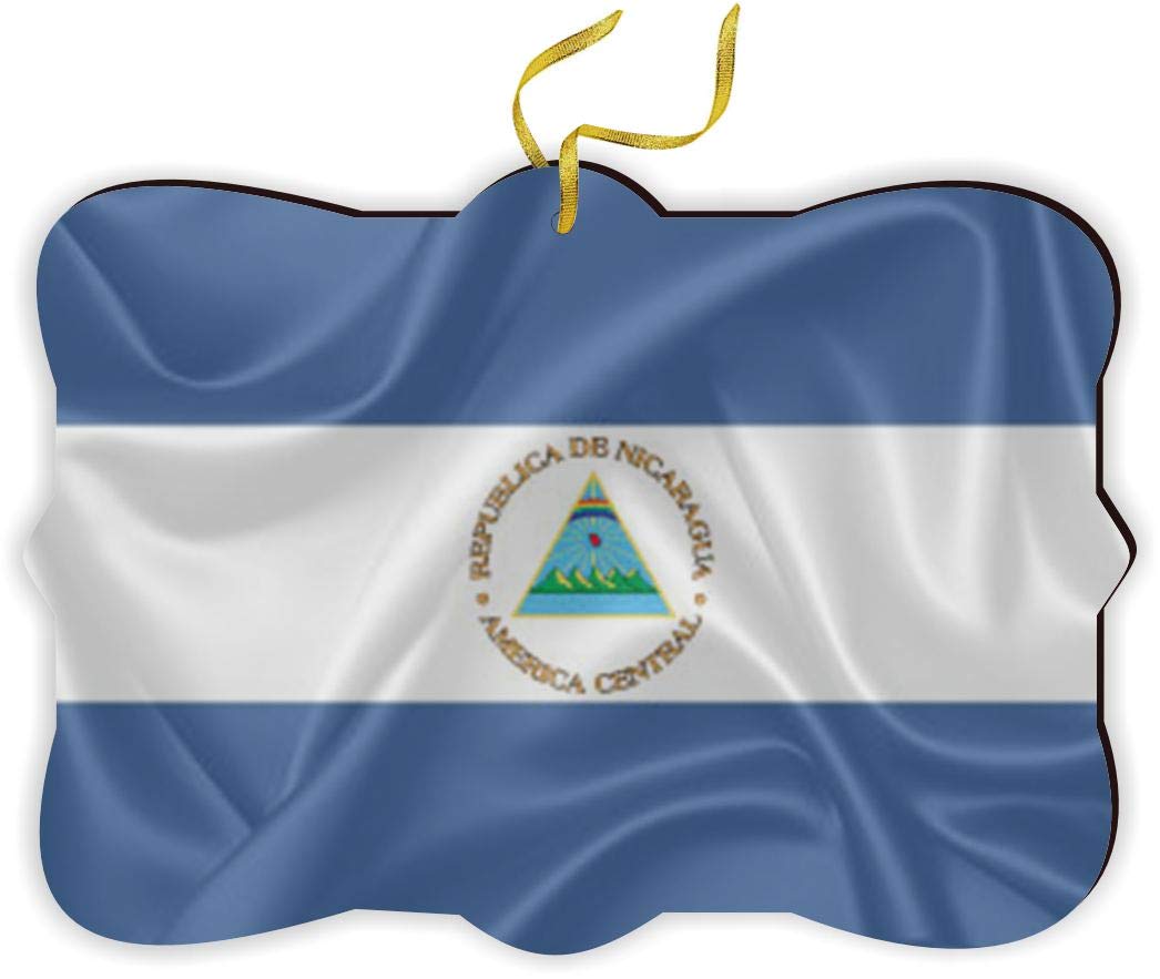 Nicaragua Flag Christmas Ornament - Patriotic Car Hanging Decor with String for Rearview Mirror - Perfect for Holiday Car Decorations, Road Trips & Travel Enthusiasts