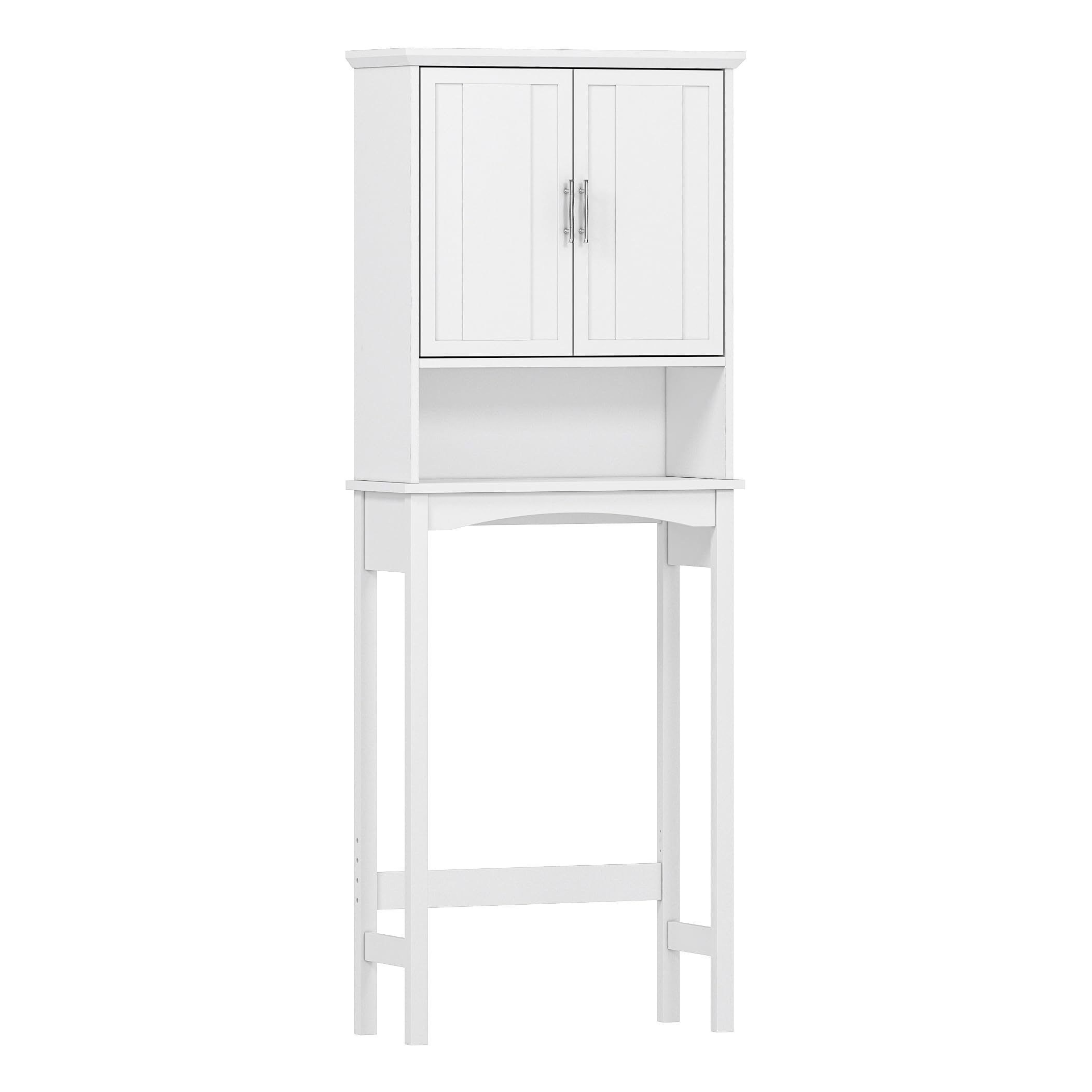 Over The Toilet Storage Cabinet - White Bathroom Shelf Organizer with Space Saving Design | Perfect for Small Bathrooms, Apartments & Powder Rooms