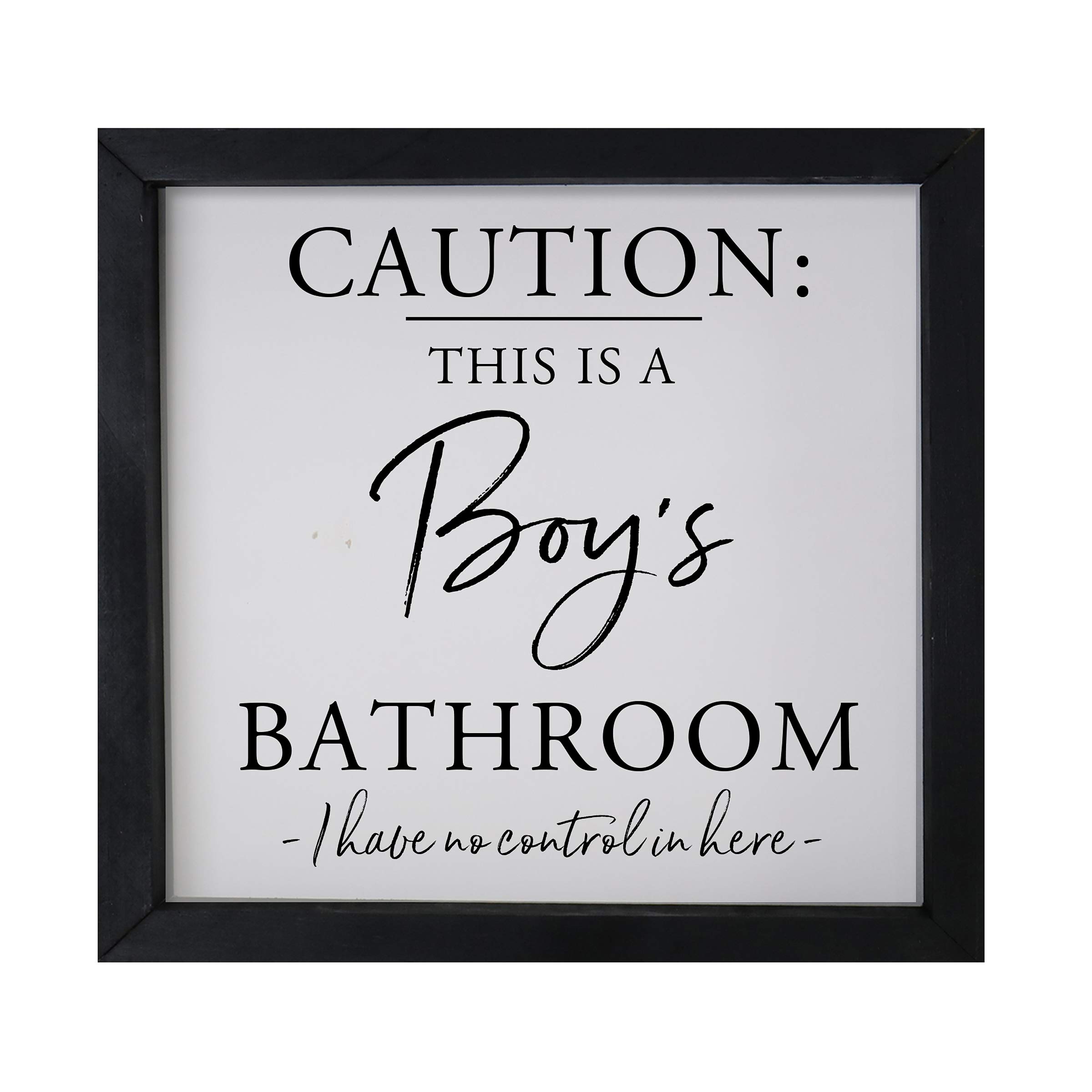 LifeSong Milestones Rustic Farmhouse Bathroom Sign - Wooden Box Wall Decor with Funny Quotes for Men & Women - Modern Hanging Art for Boys Bathroom (Black) | Perfect for Farmhouse Style Bathrooms, Guest Bath Decor & Unique Housewarming Gifts