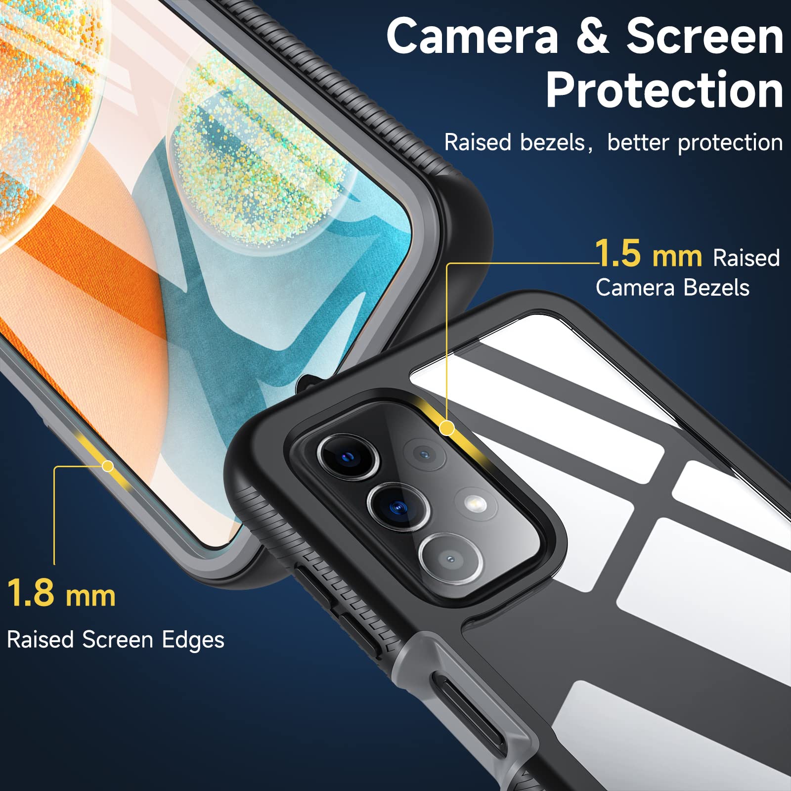 BESINPO Military Grade Shockproof Rugged Case for Samsung Galaxy A23 5G - 360 Full Body Protection with Built-in Screen Protector | Heavy Duty Bumper Cover for Everyday Use, Outdoor Activities & Work