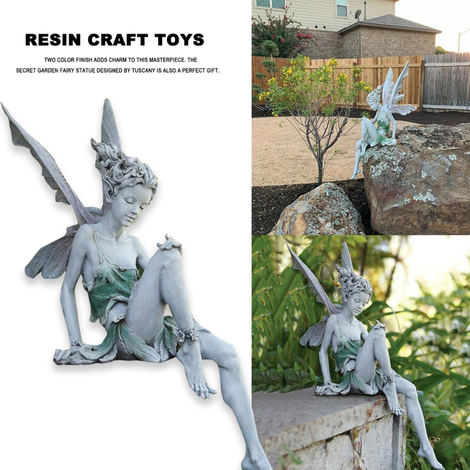 Tudor & Turek Resin Fairy Garden Statue - Handcrafted Outdoor Decor for Yard, Patio & Landscaping | Perfect for Fairy Gardens, Flower Beds & Backyard Decorations