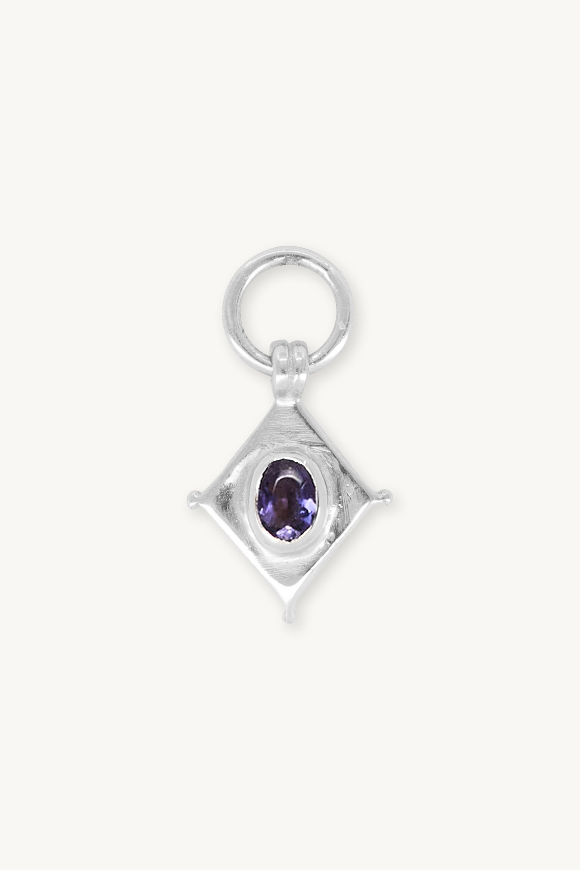 Shield Silver Iolite Charm Pendant Necklace for Women - Elegant Healing Crystal Jewelry for Protection & Positive Energy - Perfect for Meditation, Yoga & Spiritual Gifts