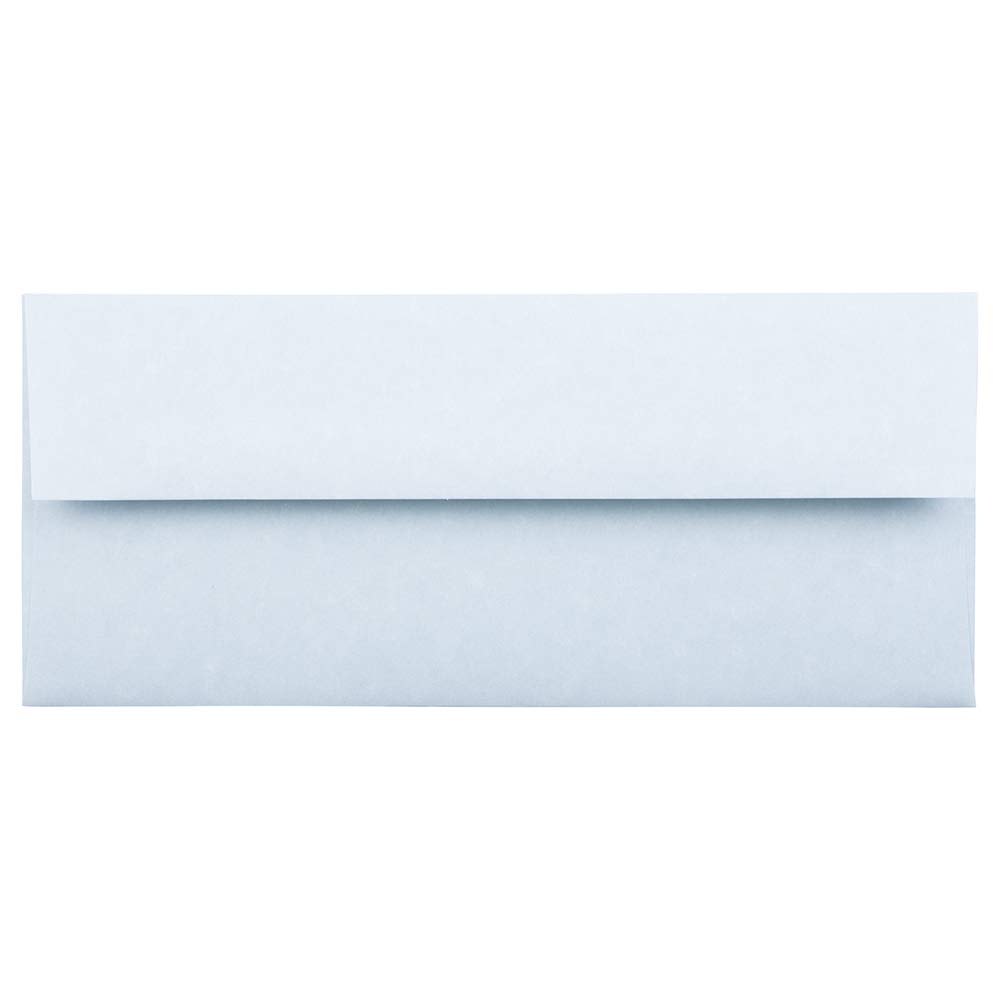 JAM PAPER #10 Business Parchment Envelopes - 4 1/8 x 9 1/2 Inches - Blue Recycled Paper - Bulk Pack of 500 - Perfect for Mailing, Office Documents & Wedding Invitations
