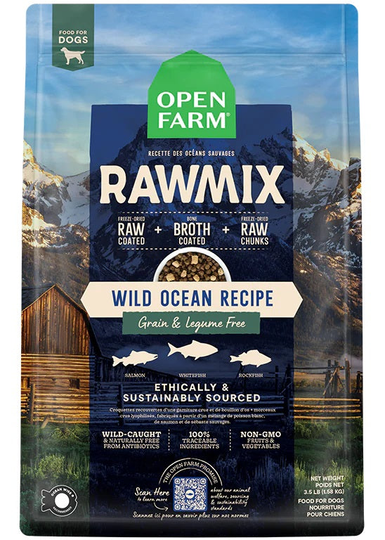 Wild Ocean Grain Free RawMix Dog Food - Premium Natural Protein for Active Dogs - Perfect for Training, Hiking & Outdoor Adventures