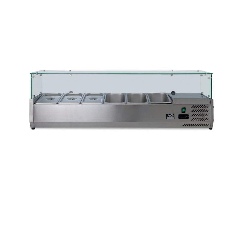AG Pizza Showcase 1/3 x 6 GN Trays - Commercial Grade Stainless Steel Food Display Pans for Restaurants, Catering & Buffets - Perfect for Pizza, Pastries & Deli Food Presentation