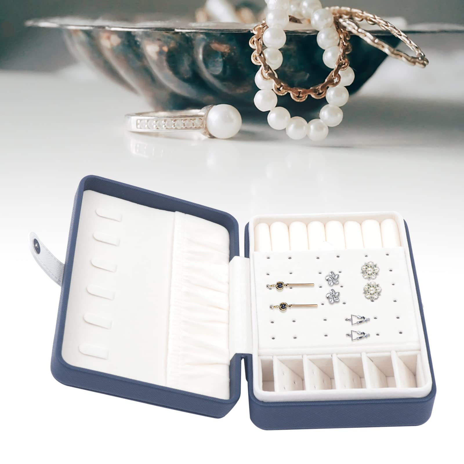 Premium PU Leather Jewelry Box Organizer - Earring & Necklace Display Case with Travel Storage | Perfect for Home Vanity, Gift Presentation & Travel Accessories Organization
